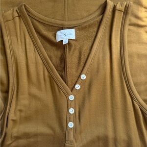 Women's Tan Sleeveless Knit Maxi Dress
